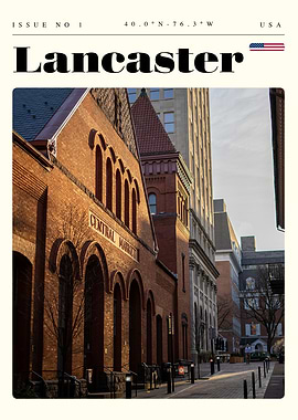 Lancaster Pennsylvania Travel Art Poster