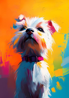 White Dog Painting