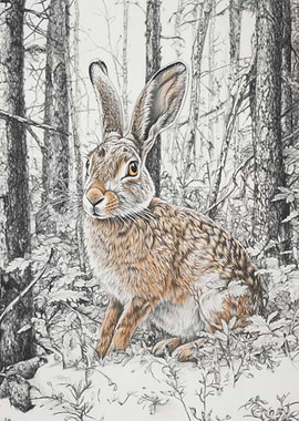Hare in the Woods