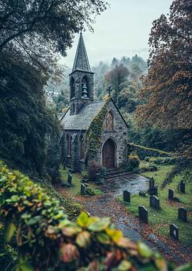 Stone Church in Forest