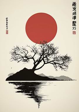 Japanese Tree Silhouette