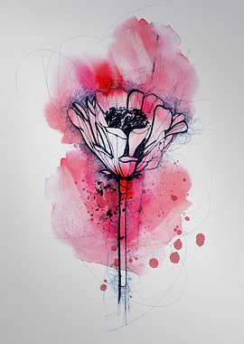 Watercolor Flower Sketch