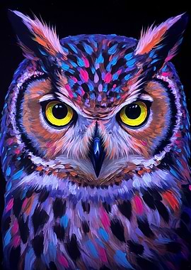 Colorful Owl Portrait