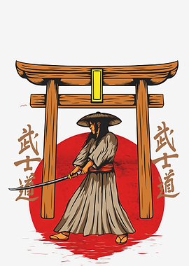 Samurai Warrior Illustration