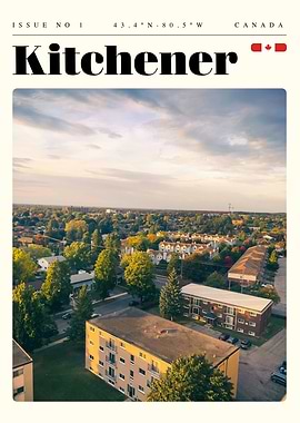 Kitchener Ontario Travel Art Poster