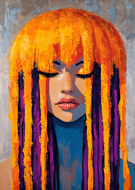 Woman with Orange and Purple Hair