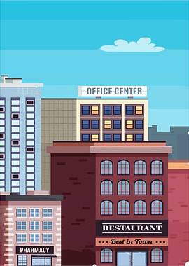 Cityscape with Office Center