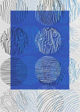 Abstract Blue and White Lines