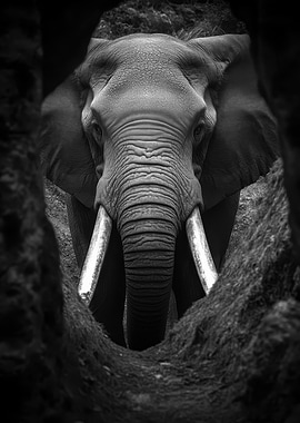 Elephant Black and White