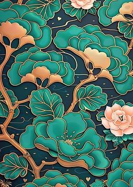 Teal Floral Pattern