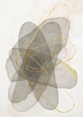 Abstract Watercolor with Gold