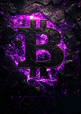 Bitcoin Symbol in Lava