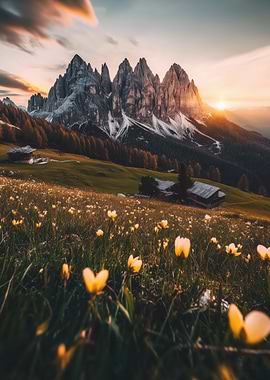 Mountain Sunset Meadow