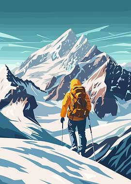 Snowy Mountain Climber