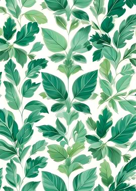 Lush Green Foliage Pattern