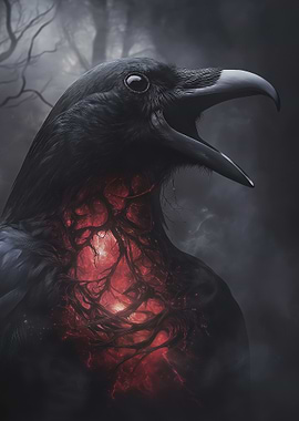 Raven With Glowing Core