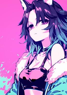 Anime Girl with Cat Ears