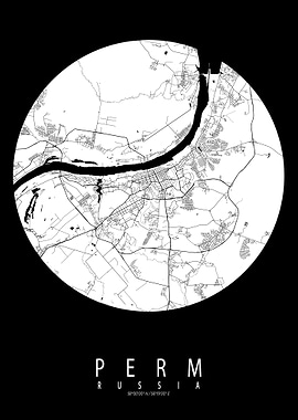 Perm City Map Russia Full Moon