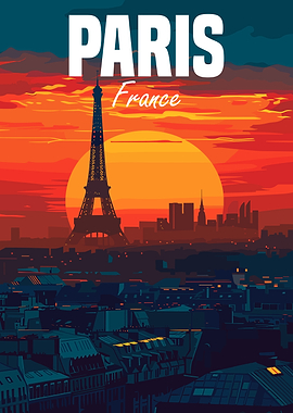 Paris France at Night