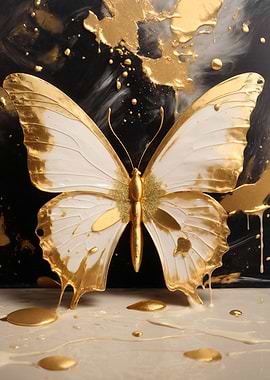 Golden Butterfly Art