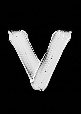 White Paint Letter V