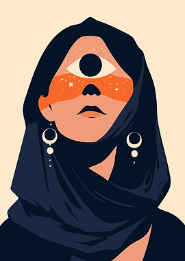 Mystical Cyclops Woman Minimalist Art