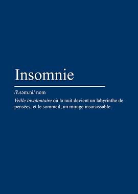 Insomnie définition, citation inspirante et minimaliste