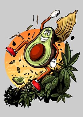 Avocado Cartoon Character