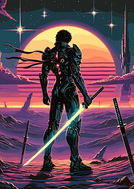 Cyberpunk Samurai Sunset