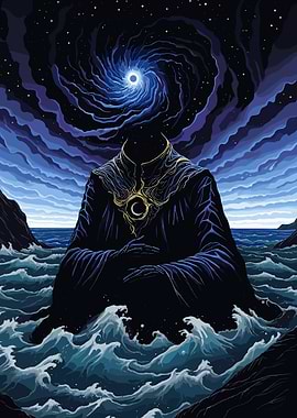 Mystical Figure by the Sea