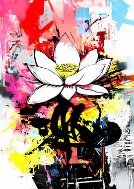 Lotus Flower Abstract Art