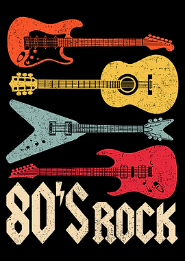 80's Rock Guitars, Vintage 1980s electric guitar