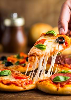 Pizza with Melted Cheese