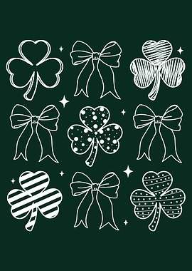 Shamrock & Bow Clipart