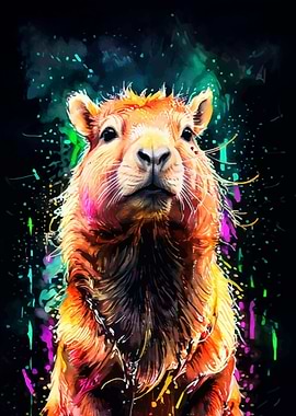 Capybara Watercolor Art