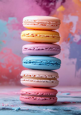 Stack of Colorful Macarons