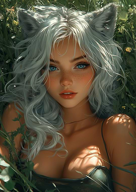 Cute Wolf Girl Portrait