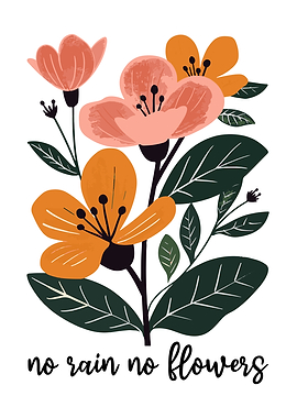 Floral Illustration with Quote