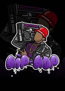 Hip Hop Boombox Illustration