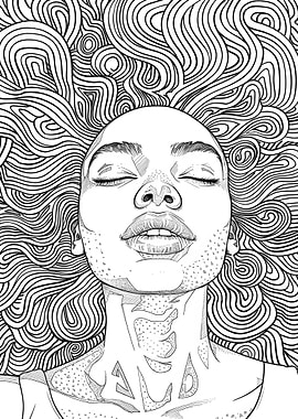 Woman with Intricate Hair