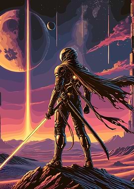 Futuristic Cyberpunk Samurai