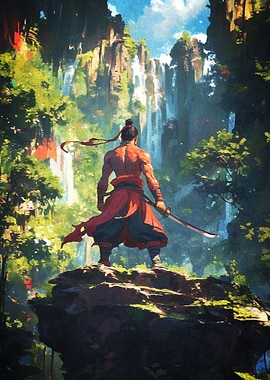 Samurai in Lush Aerwork