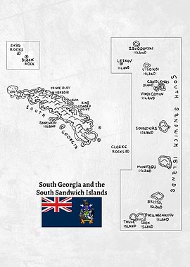 Handdrawn Map of South Georgia
