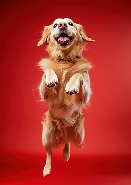 Golden Retriever Jumping