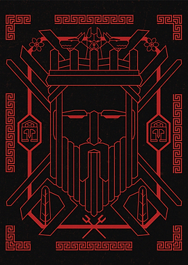 God Hades Geometric line art