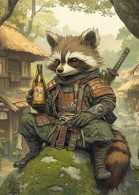 Raccoon Samurai