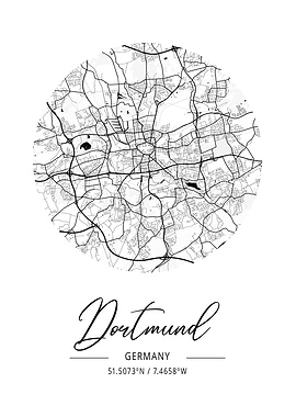 Dortmund City Map Print