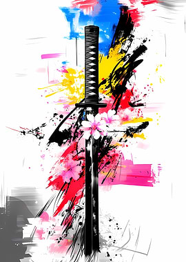 Samurai Sword Art Print