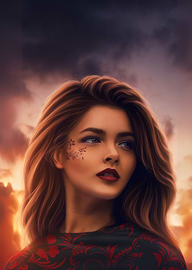 Woman with Floral Tattoo