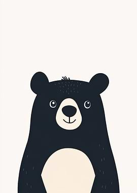 Cute Black Bear Illustration